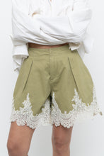Load image into Gallery viewer, ENGLISH FACTORY x Green, Cream Lace Cotton Short (XS)