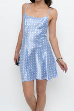 Load image into Gallery viewer, Vintage x VERSAILLES Baby Blue Satin Polka Dot Mini (S)