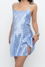 Load image into Gallery viewer, Vintage x VERSAILLES Baby Blue Satin Polka Dot Mini (S)