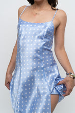Load image into Gallery viewer, Vintage x VERSAILLES Baby Blue Satin Polka Dot Mini (S)