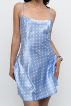 Load image into Gallery viewer, Vintage x VERSAILLES Baby Blue Satin Polka Dot Mini (S)
