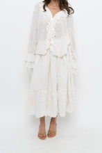 Load image into Gallery viewer, Modern x Cream Embroidered Sun, Stars Maxi Skirt (XS)