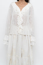 Load image into Gallery viewer, Vintage x Cream Embroidered Frilly Blouse (S-XL)