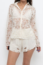 Load image into Gallery viewer, MAHINA x Cream Eyelette Rayon Short (XS)