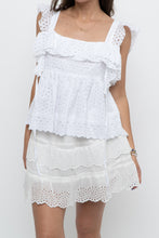 Load image into Gallery viewer, Modern x White Eyelette Frilly Cotton Tank (S, M)