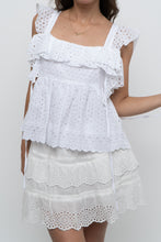 Load image into Gallery viewer, Modern x White Eyelette Frilly Cotton Tank (S, M)