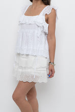 Load image into Gallery viewer, Modern x White Eyelette Frilly Cotton Tank (S, M)