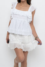 Load image into Gallery viewer, Modern x White Eyelette Frilly Cotton Tank (S, M)