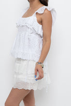 Load image into Gallery viewer, Modern x White Eyelette Frilly Cotton Tank (S, M)