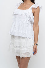 Load image into Gallery viewer, Modern x White Eyelette Frilly Cotton Tank (S, M)
