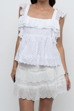 Load image into Gallery viewer, Modern x White Eyelette Frilly Cotton Tank (S, M)