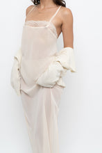 Load image into Gallery viewer, Vintage x CALVIN KLEIN Sheer Cream Lace Maxi Slip Dress (S)