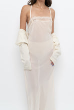 Load image into Gallery viewer, Vintage x CALVIN KLEIN Sheer Cream Lace Maxi Slip Dress (S)