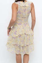 Load image into Gallery viewer, Vintage x Made in USA x ABS BY ALLEN SCHWARTZ Yellow Floral Midi Dress (S)