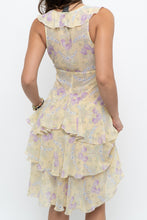 Load image into Gallery viewer, Vintage x Made in USA x ABS BY ALLEN SCHWARTZ Yellow Floral Midi Dress (S)