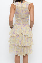 Load image into Gallery viewer, Vintage x Made in USA x ABS BY ALLEN SCHWARTZ Yellow Floral Midi Dress (S)