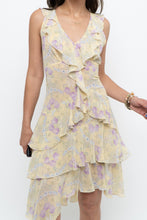 Load image into Gallery viewer, Vintage x Made in USA x ABS BY ALLEN SCHWARTZ Yellow Floral Midi Dress (S)