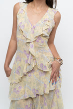 Load image into Gallery viewer, Vintage x Made in USA x ABS BY ALLEN SCHWARTZ Yellow Floral Midi Dress (S)
