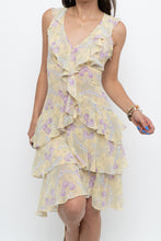 Load image into Gallery viewer, Vintage x Made in USA x ABS BY ALLEN SCHWARTZ Yellow Floral Midi Dress (S)