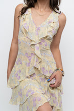 Load image into Gallery viewer, Vintage x Made in USA x ABS BY ALLEN SCHWARTZ Yellow Floral Midi Dress (S)