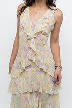 Load image into Gallery viewer, Vintage x Made in USA x ABS BY ALLEN SCHWARTZ Yellow Floral Midi Dress (S)