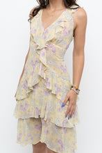 Load image into Gallery viewer, Vintage x Made in USA x ABS BY ALLEN SCHWARTZ Yellow Floral Midi Dress (S)