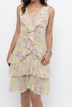 Load image into Gallery viewer, Vintage x Made in USA x ABS BY ALLEN SCHWARTZ Yellow Floral Midi Dress (S)