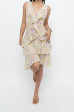 Load image into Gallery viewer, Vintage x Made in USA x ABS BY ALLEN SCHWARTZ Yellow Floral Midi Dress (S)