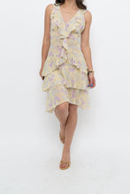 Load image into Gallery viewer, Vintage x Made in USA x ABS BY ALLEN SCHWARTZ Yellow Floral Midi Dress (S)