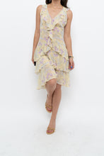 Load image into Gallery viewer, Vintage x Made in USA x ABS BY ALLEN SCHWARTZ Yellow Floral Midi Dress (S)