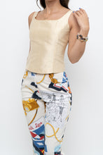 Load image into Gallery viewer, Vintage x SIMON CHANG Pale Yellow Raw Silk Tank (S)