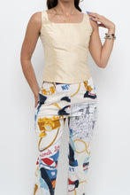 Load image into Gallery viewer, Vintage x SIMON CHANG Pale Yellow Raw Silk Tank (S)