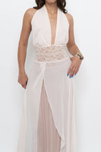 Load image into Gallery viewer, Vintage x Pale Pink Sheer Maxi Slip Dress (L)