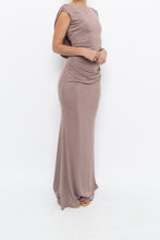 Load image into Gallery viewer, Vintage x Made in Canada x LE CHATEAU Nude Shimmer Gown (XS, S)
