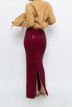 Load image into Gallery viewer, BABYBOO x Red Rhinestone Maxi Skirt (XS)