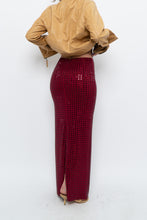 Load image into Gallery viewer, BABYBOO x Red Rhinestone Maxi Skirt (XS)