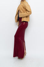 Load image into Gallery viewer, BABYBOO x Red Rhinestone Maxi Skirt (XS)