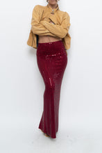 Load image into Gallery viewer, BABYBOO x Red Rhinestone Maxi Skirt (XS)