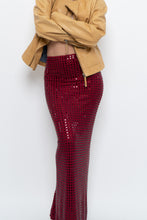 Load image into Gallery viewer, BABYBOO x Red Rhinestone Maxi Skirt (XS)