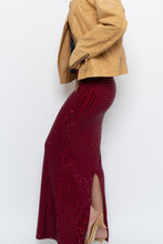 Load image into Gallery viewer, BABYBOO x Red Rhinestone Maxi Skirt (XS)
