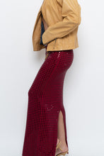 Load image into Gallery viewer, BABYBOO x Red Rhinestone Maxi Skirt (XS)