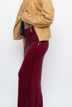 Load image into Gallery viewer, BABYBOO x Red Rhinestone Maxi Skirt (XS)