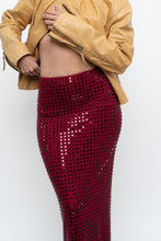 Load image into Gallery viewer, BABYBOO x Red Rhinestone Maxi Skirt (XS)