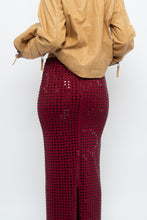 Load image into Gallery viewer, BABYBOO x Red Rhinestone Maxi Skirt (XS)
