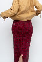 Load image into Gallery viewer, BABYBOO x Red Rhinestone Maxi Skirt (XS)