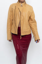 Load image into Gallery viewer, Vintage x Made in India x TRISTAN Yellow Leather Biker Jacket (XS-M)