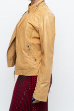 Load image into Gallery viewer, Vintage x Made in India x TRISTAN Yellow Leather Biker Jacket (XS-M)