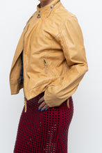 Load image into Gallery viewer, Vintage x Made in India x TRISTAN Yellow Leather Biker Jacket (XS-M)