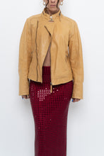 Load image into Gallery viewer, Vintage x Made in India x TRISTAN Yellow Leather Biker Jacket (XS-M)