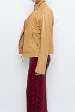 Load image into Gallery viewer, Vintage x Made in India x TRISTAN Yellow Leather Biker Jacket (XS-M)